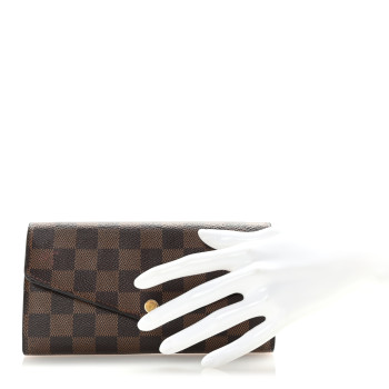 LOUIS VUITTON Damier Ebene Sarah Wallet NM Rose Ballerine