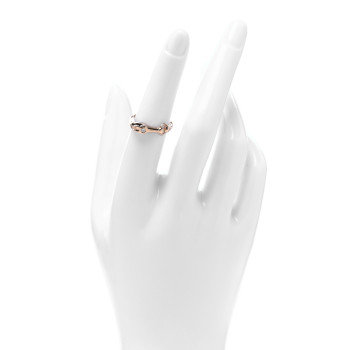 HERMES 18K Rose Gold Diamond TPM Galop Ring 51 5.75