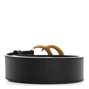 GUCCI Calfskin Double G 40mm Belt 80 32 Black