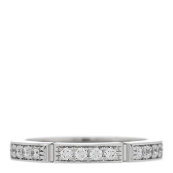 CARTIER 18K White Gold Diamond Maillon Panthere Half Diamond Wedding Band Ring 46 3.75