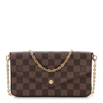 LOUIS VUITTON Damier Ebene Pochette Felicie Chain Wallet