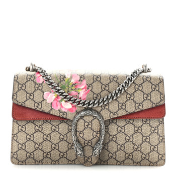 GUCCI GG Supreme Monogram Blooms Small Dionysus Shoulder Bag Beige Multicolor Dry Rose