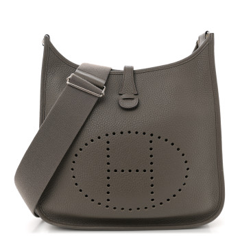 HERMES Taurillon Clemence Evelyne III PM Etain