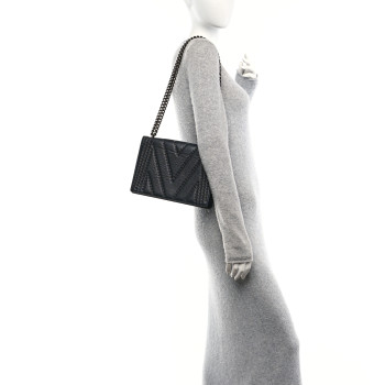 MCM Calfskin Stud Disco Flap Crossbody Bag Black