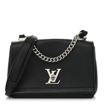LOUIS VUITTON Calfskin Lockme II Chain Bag BB Black