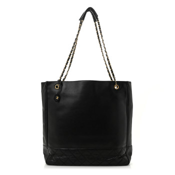CHANEL Lambskin Shopping Tote Black