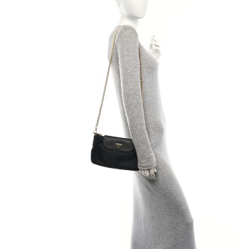 PRADA Tessuto Nylon Saffiano Crossbody Bag Black
