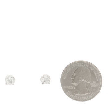 BULGARI 18K White Gold Diamond .75ctw Corona Solitaire Earrings