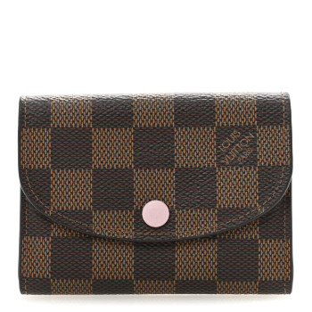 LOUIS VUITTON Damier Ebene Rosalie Coin Purse Rose Ballerine