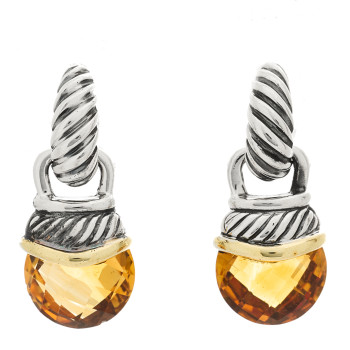 DAVID YURMAN Sterling Silver 14K Yellow Gold Citrine Acorn Earrings