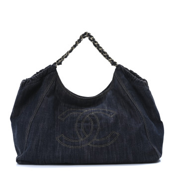 CHANEL Denim XL Coco Cabas Tote Blue