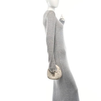 MIU MIU Nappa Matelasse Mini Wander Hobo White