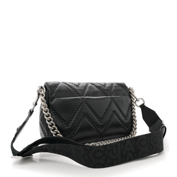 MARC JACOBS Lambskin Quilted J Marc Large Shoulder Bag Black