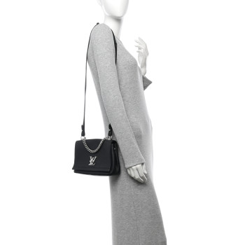 LOUIS VUITTON Calfskin Lockme II Chain Bag BB Black