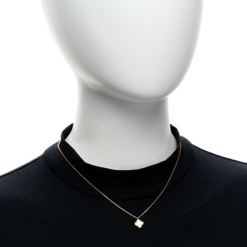 VAN CLEEF & ARPELS 18K Yellow Gold Mother of Pearl Sweet Alhambra Pendant Necklace