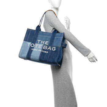 MARC JACOBS Denim Canvas Large The Tote Bag Blue