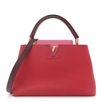 LOUIS VUITTON Taurillon Multicolor Capucines PM Rouge Carmine