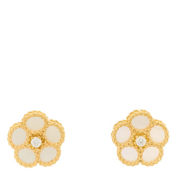 ROBERTO COIN 18K Yellow Gold Diamond Mother of Pearl Daisy Earrings