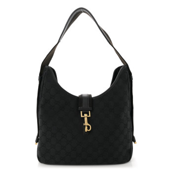 GUCCI Monogram Jackie O Hobo Black