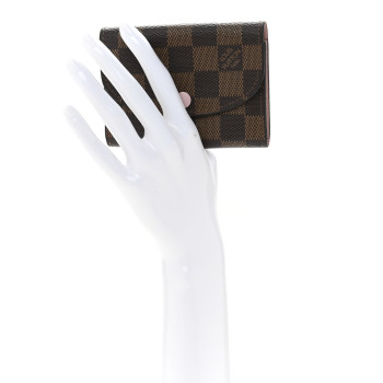 LOUIS VUITTON Damier Ebene Rosalie Coin Purse Rose Ballerine