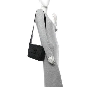 CHANEL Lambskin Quilted Tassel Flap Camera Case Black