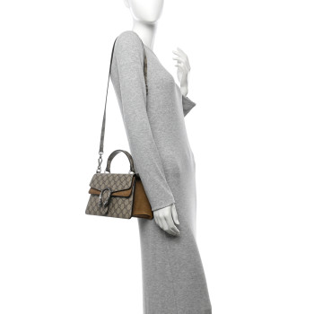 GUCCI GG Supreme Monogram Small Dionysus Top Handle Bag Taupe