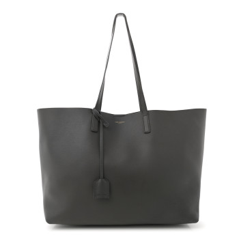 SAINT LAURENT Calfskin Large Shopping Tote Fog