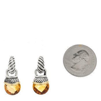 DAVID YURMAN Sterling Silver 14K Yellow Gold Citrine Acorn Earrings