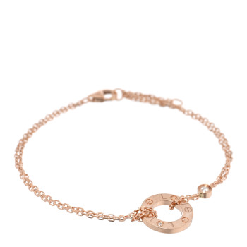 CARTIER 18K Pink Gold Diamond LOVE Bracelet