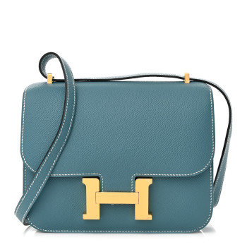 HERMES Epsom Constance 18 New Blue Jean