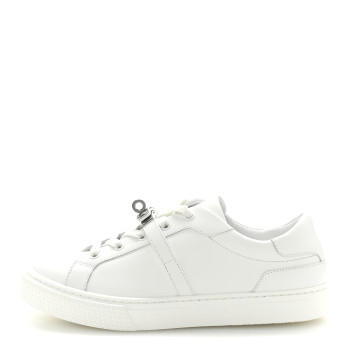 HERMES Calfskin Day Sneakers 35.5 White