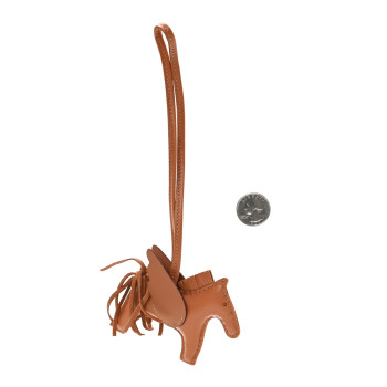 HERMES Milo Lambskin Swift Grigri Rodeo Pegase Horse Bag Charm PM Gold