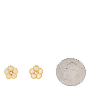 ROBERTO COIN 18K Yellow Gold Diamond Mother of Pearl Daisy Earrings
