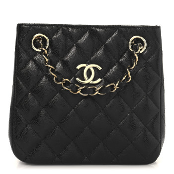 CHANEL Caviar Quilted Mini Bucket Bag Black