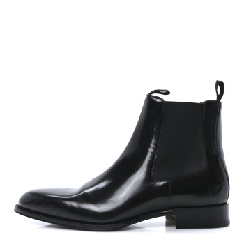 CHRISTIAN DIOR Calfskin Oblique Mens Timeless Chelsea Boots 44 Black