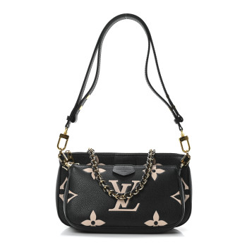LOUIS VUITTON Empreinte Monogram Giant Multi Pochette Accessories Black Beige