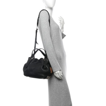 BURBERRY Grainy Calfskin House Check Small Maidstone Black