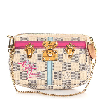 LOUIS VUITTON Damier Azur Summer Trunks Saint Tropez Mini Pochette Accessories