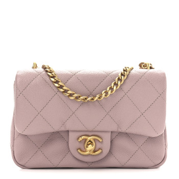 CHANEL Caviar Quilted Mini Rectangular Sweetheart Flap Lilac