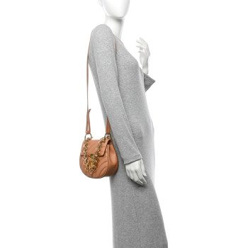 CHLOE Calfskin Quilted Mini Drew Bijou Shoulder Bag Blushy Pink