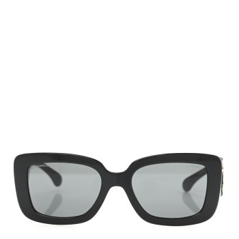 CHANEL Acetate Calfskin Square Sunglasses 5473-Q Black