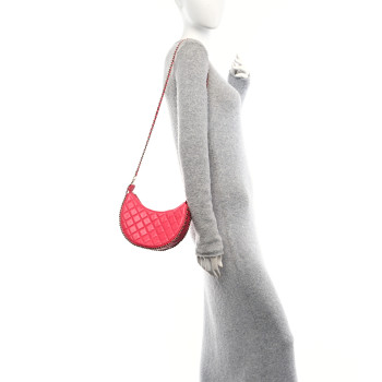 CHANEL Lambskin Quilted Small Hobo Bag Dark Pink