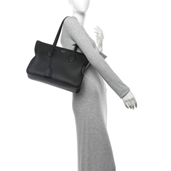 SALVATORE FERRAGAMO Grained Calfskin Medium Star Tote Black