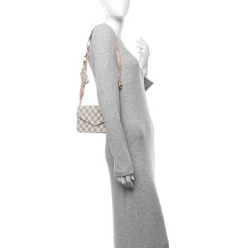 LOUIS VUITTON Damier Azur Felicie Strap & Go Rose Ballerine
