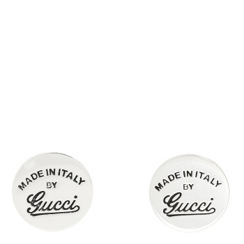 GUCCI Sterling Silver Round Stud Earrings