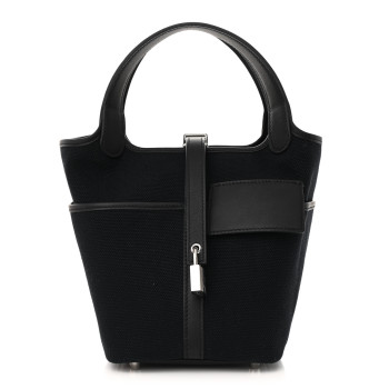 HERMES Toile Goeland Swift Cargo Picotin Lock 18 Bleu Marine Black