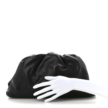 BOTTEGA VENETA Smooth Butter Calf The Pouch Oversized Clutch Black
