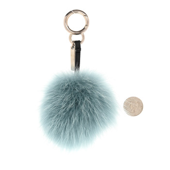 FENDI Fox Mink Rabbit Fur Vitello Flamingo Mini Monster Bag Bug Charm Lagoon Black Multicolor