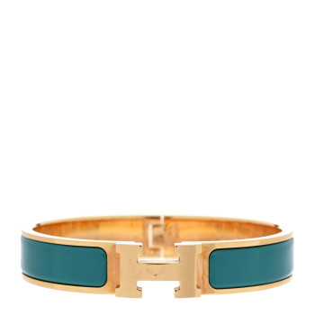 HERMES Enamel Narrow Clic Clac H Bracelet GM Emeraude