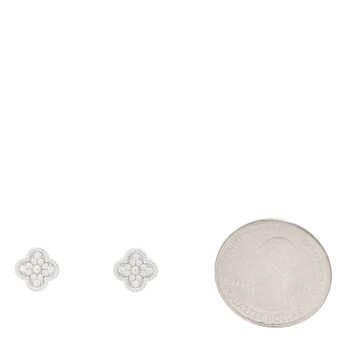 VAN CLEEF & ARPELS 18K White Gold Diamond Sweet Alhambra Earrings